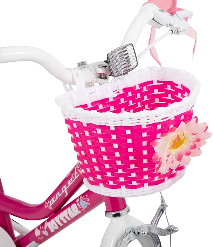 JOYSTAR Angel Girls Bike for Toddlers and Kids Ages 2-13 Years Old, 12 14 16 18 20 Inch Kids Bike with Training Wheels & Basket, 20 24 Inch Girls Bicycle with Handbrake & Kickstand