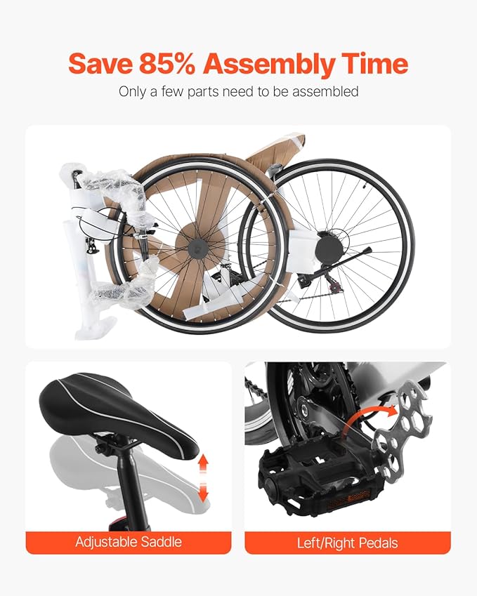 VEVOR Road Bike, 700C Wheels Racing Bike, Shimano Drivetrain City Commuter Road Bicycle, Urban Adult Sport Bicycle with Drop Bar, for Men and Women