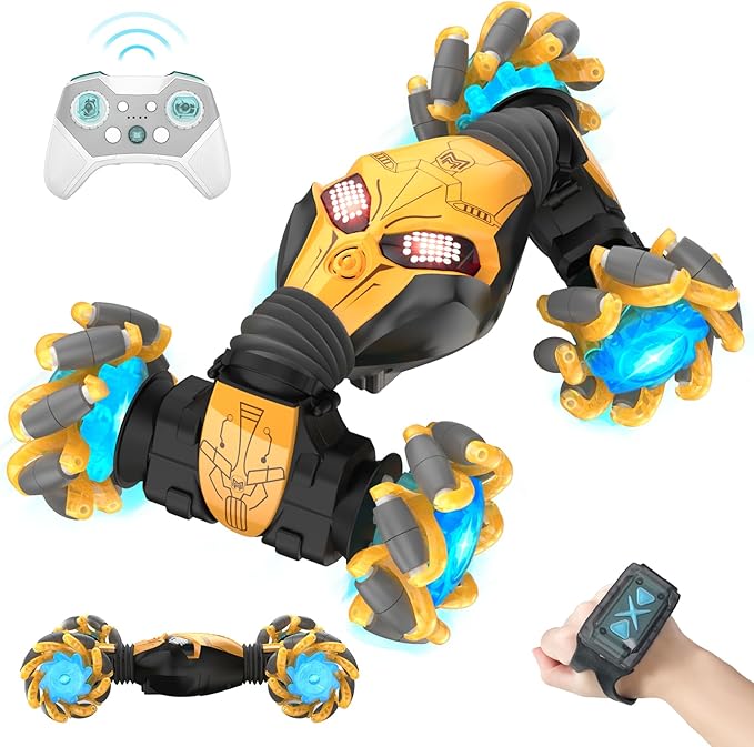 1:12 Gesture Sensing RC Stunt Car, 4WD Hand Controlled Remote Control Twist Cars with Light & Music, 360° Rotate Transform Drift, Gifts for 6-8-12 Kids Age 6 7 8 9 10 11 12 Yrs Old‌