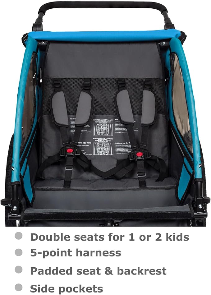 TIGGO VS Suspension Bike Trailer & Stroller 2 in 1 Double Seat for Toddlers, Kids, Child Bicycle Carrier Jogger