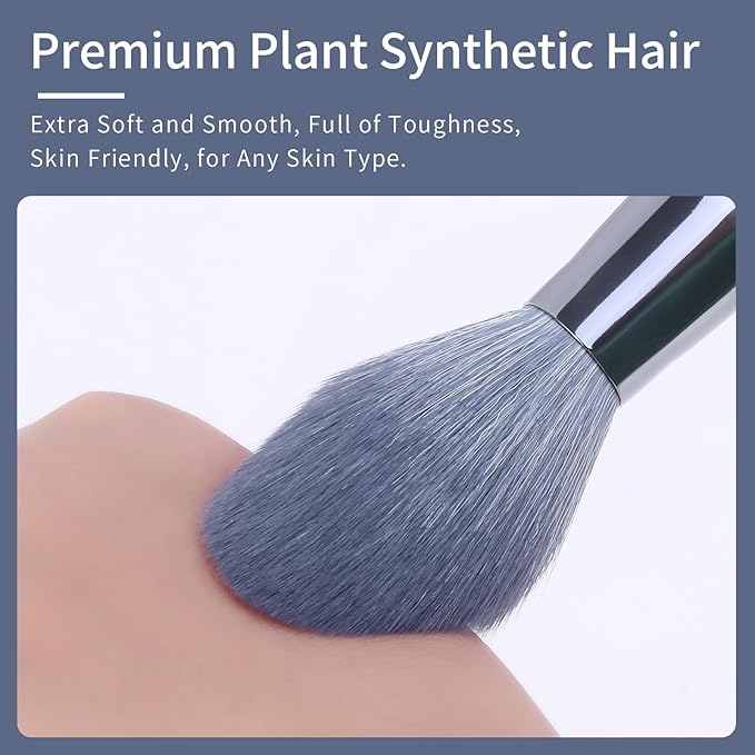 Sapphire Blue Makeup Brush Set Professional, Vegan Makeup Brushes Set, Makeup Brush Set with Case, Glitter Cosmetic Brushes Makeup Set, Make up Brushes Vegan, Make up Brushes Set Professional