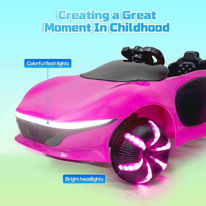 SEALIGHT 12V Kids Ride On Truck Car w/Parent Remote Control, Electric Car for Kids 4 * 380W Motors, 3 Speeds, Emergency Braking, LED Lights, Music & Horn, Kids Electric Vehicles for Boy Girl Gift