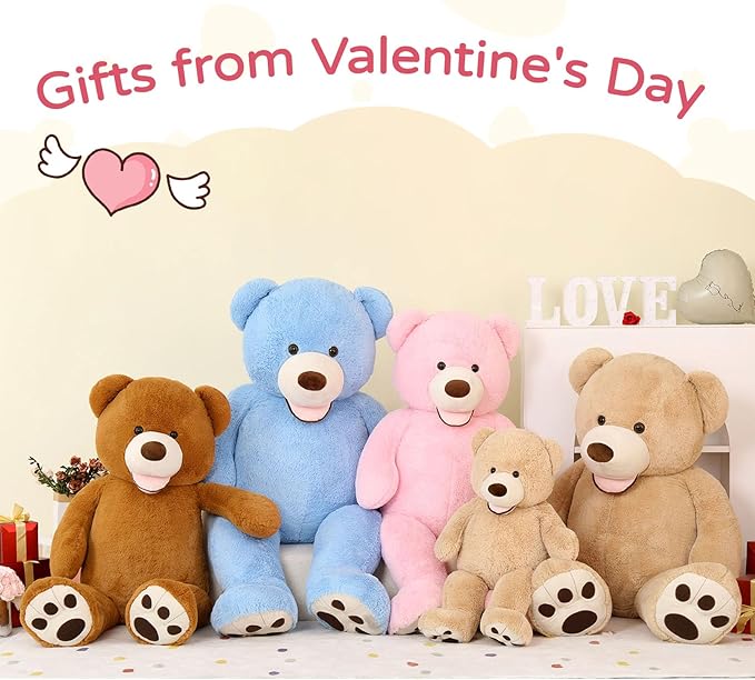 MaoGoLan Big Teddy Bear 5ft Tall with Smiling Face, Fluffy Giant Stuffed Teddy Bear Valentines for Girlfriend Boyfriend, Anniversary,Long Distance, Dark Brown