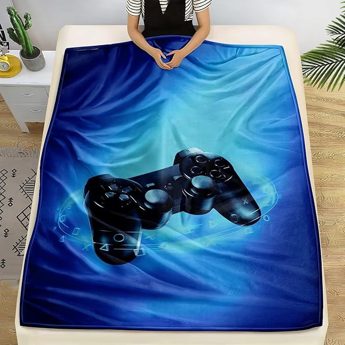 lirs Bedding Gaming Throw Blanket 60" x 50’’ Super Soft, Fleece, Gamer Gift for Couch Sofa for for Kids Boys Teens Video Game (MT-A04, 60’’x50)