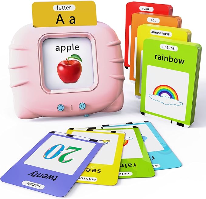 Lapare Audible Educational Toy with Music for Toddlers Age 1 2 3 4 5, 252 Sight Words Flash Cards Kindergarten Toy for Girls to Learn Alphabet Number Color Shapes and More