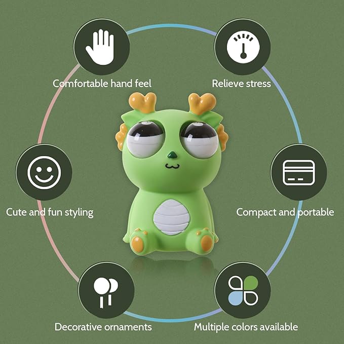 Squeeze Stress Relief Toy Eye Popping Dragon Funny Eyeball Burst Toys Pop Out Eyes Toy for Birthday Gifts,Party Favors,Ideal Gift for All Occasions(Blue)