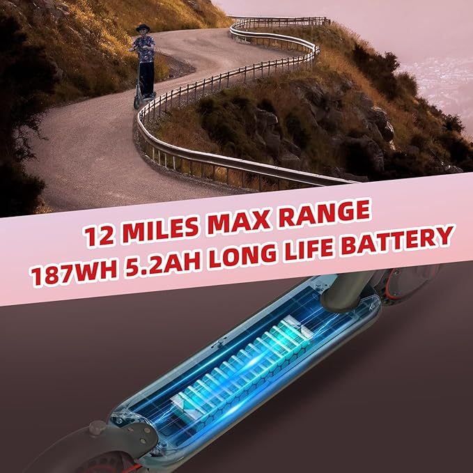 Electric Scooter for Adults, Folding E Scooter with 350W/500W Motor 15Mph Top Speed 12 Miles Long Range, Commuting Motorized Kick Scooters (Red- 8.5" Tires 15MPH 12 Miles Range)