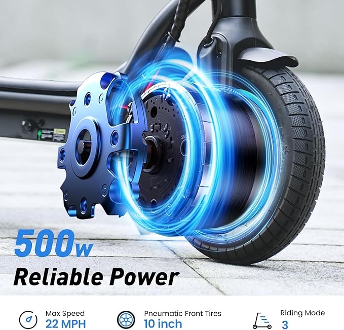 Electric Scooter, 650W/500W/350W Powerful Motor, 22/18 MPH Top Speed, 23/21 Miles Long Range, 10"/8.5" Pneumatic Tires, Smart App, UL Certified Foldable Commuting Electric Scooter for Adults and Teens