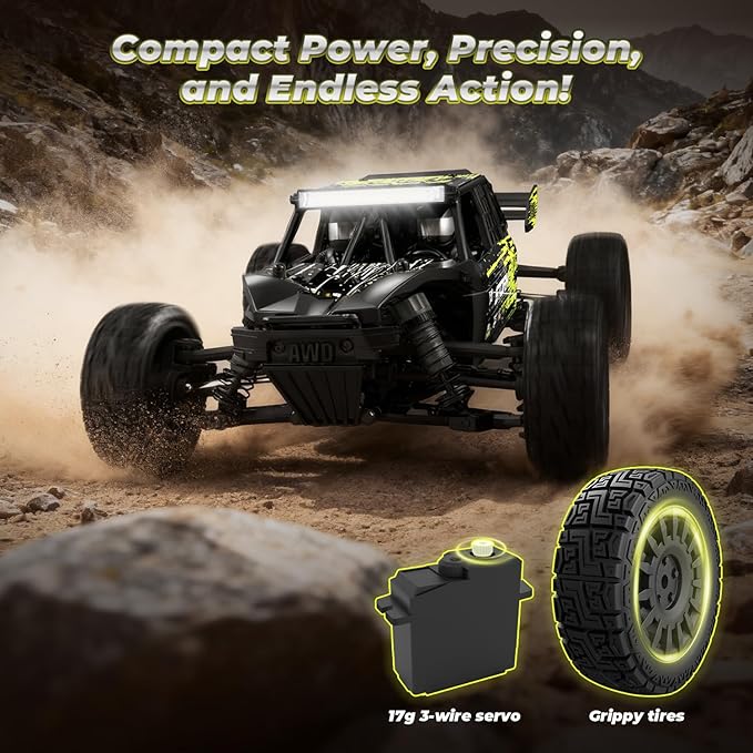 HAIBOXING 1:18 Desert Off-Road RC Truck 18856, RTR Fast 36km/h 4WD Electric Car Splash-Proof, Hobby Grade for Kids, Beginners, and Adults; Dual Batteries for Extended Outdoor Fun - Remote Control Toy
