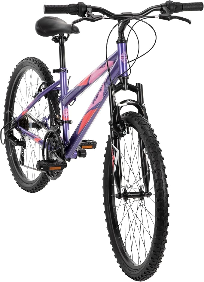 Huffy Stone Mountain Hardtail Mountain Bike for Boys/Girls/Men/Women, 20"/24"/26" Sizes, 6 or 21 Speed Shimano Twist Shifting, Front or Dual Suspension, Comfort Saddle, Sleek Colors