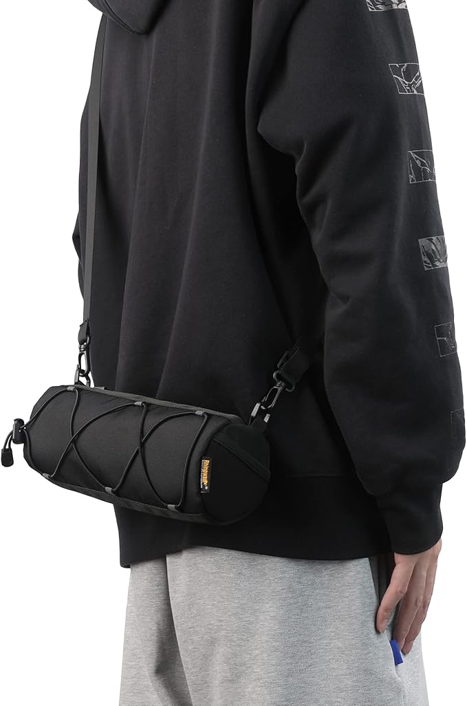 Bike Handlebar Bag Front Bike Bag 2.4Lbicycle handlebar bag with Shoulder Strap for Folding Road Mountain Bike (Black)