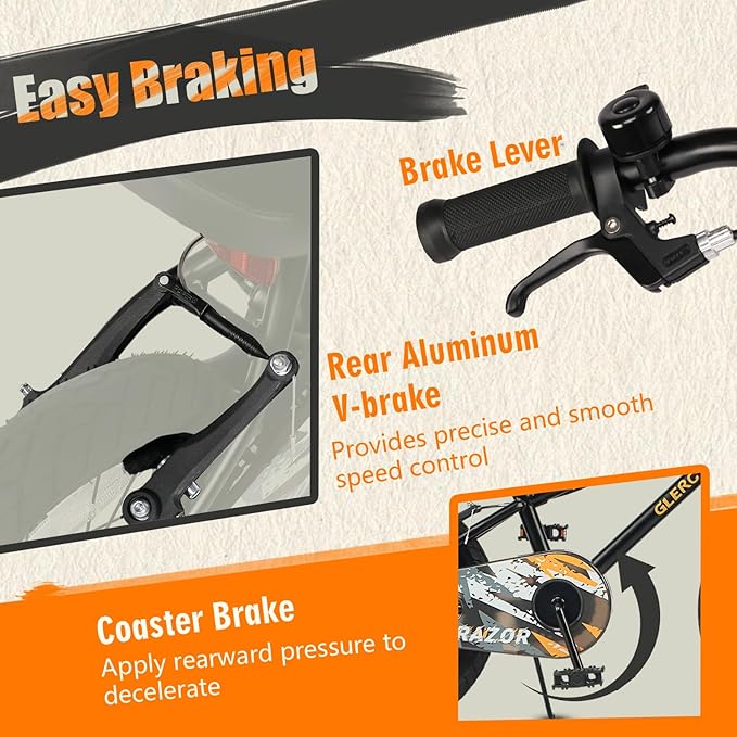 Glerc Kids Bike for Ages 1-8 Years Old, 12-16 Inch BMX Style Kids Bicycle with Training Wheels, Boys Bike for Children and Toddler, Multiple Colors