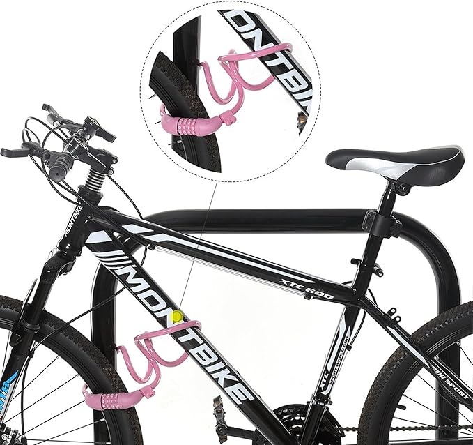 Titanker Bike Lock, Bicycle Lock 4 Feet Cable Lock 1/2 Inch Resettable Bike Lock Combination with Mounting Bracket, Bike Accessories for Bicycle, Electric Scooter, Motorcycle