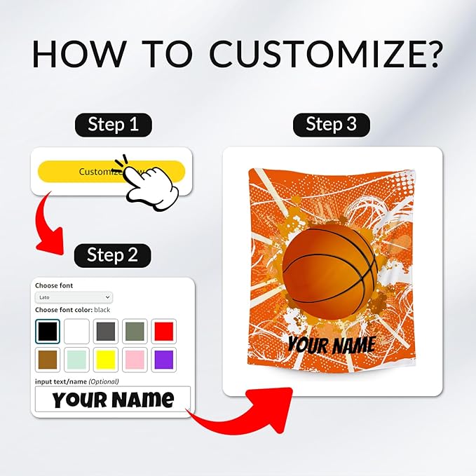 Personalized Basketball Blanket for Girls, Custom Basketball Gifts with Name for Girls, Sport Throw Blankets for Team, Kids Throws for Living Room (60x80 Inch)