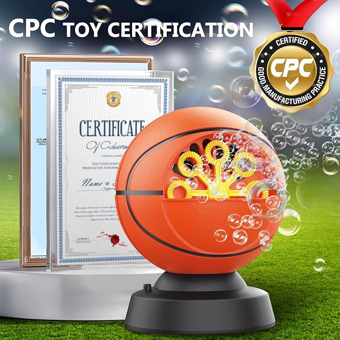 Basketball Bubble Machine, Toy for Ages 5-7 Year Olds, Kids & Toddlers, Birthday Gift for 3 4 5 6 7 8 Year Old Boys Girls, Suitable for Party, Outdoor & House Activities with Bubbles