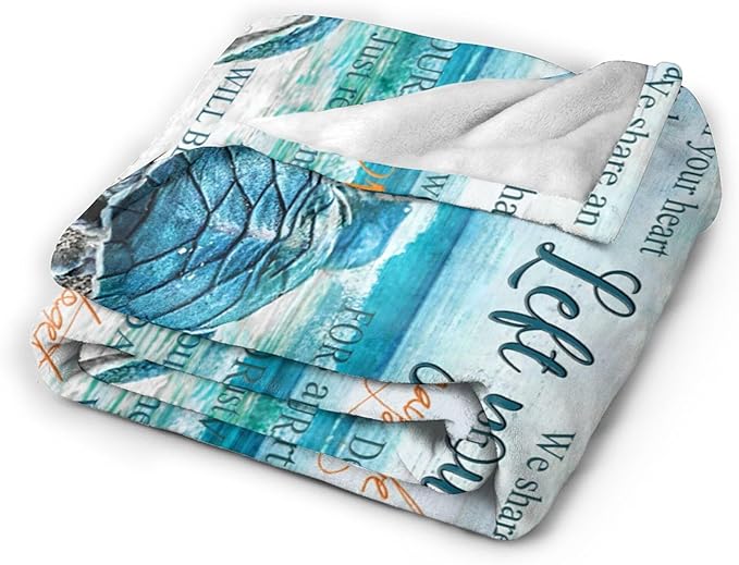 Sea Turtle Ocean Throw Blanket - Memorial Gift for Loss of Loved One - Soft, Warm, Cozy Fleece Blanket for Couch, Sofa, Bed - 80"x60"