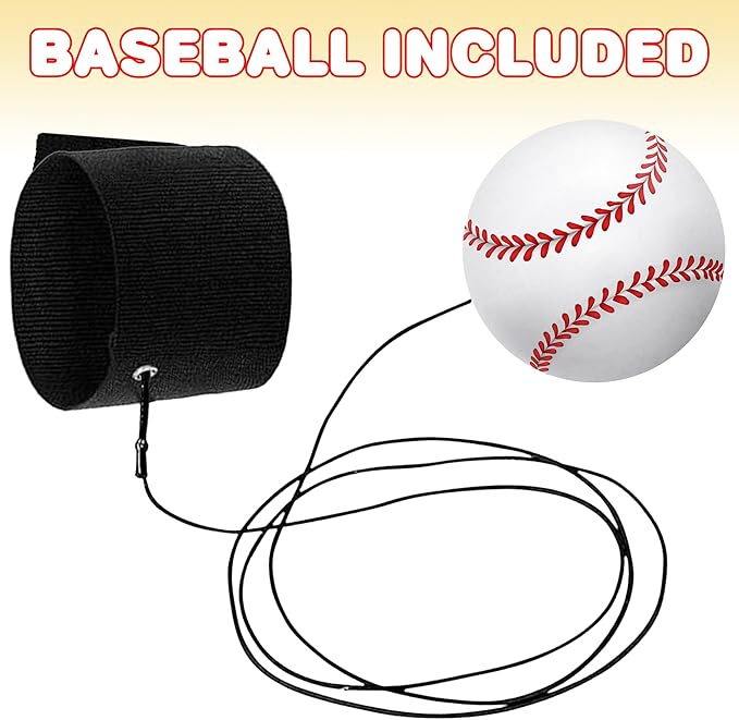 ArtCreativity 2.25 Inch Sports Wrist Balls - Set of 3 - Includes Basketball, Baseball, and Soccer Ball Wristband Toys - Durable Foam String Attached Rebound Balls - Party Favor, Gift Idea for Kids