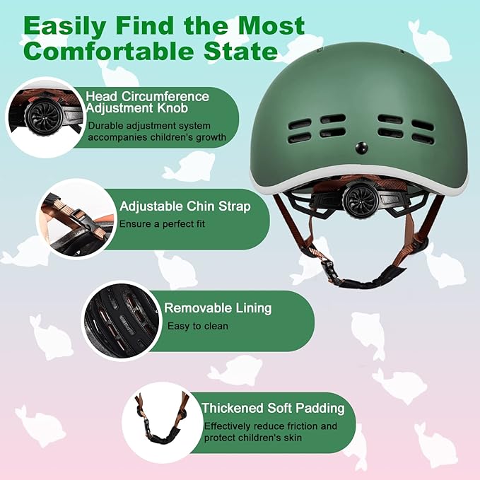 Kids Helmet, SIFVO Kids Bike Helmet Skateboard Helmet Scooter Helmet All-Round Protection Boys Girls Bike Helmet Kids to Youth Extended Visor Adjustable & Durable 51-55cm