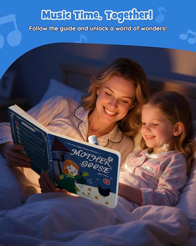 TEKFUN Talking Pen Books Set, Nursery Rhymes Toys for Toddlers, Learning Interactive Toys, Educational Electronic Sound Books for Preschoolers, Autism Sensory Toy for Boys Girls 2 3 4 5 6