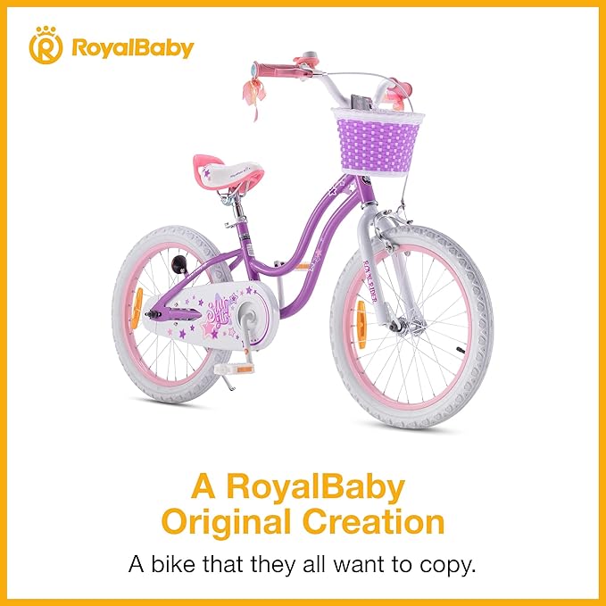 RoyalBaby Girls Bike Classic & EZ Kids Bike, Balance and Pedal Bicycle, 12 14 16 18 20 Inch Toddlers to Big Kids 3-10 Years