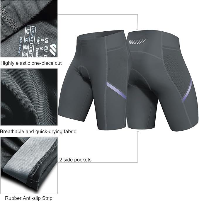 Wulibike Cycling Shorts Men Padded:Tights Highly Elastic Breathable Quick-Drying Road Bike Bicycle Shorts for Men Pockets