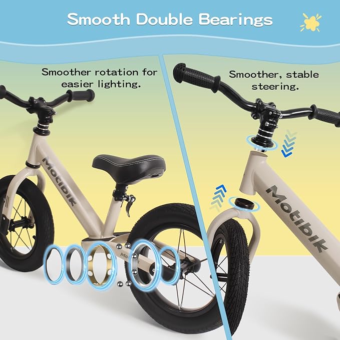 Toddler Balance Bike 3 Year Old,12 Inch Inflatable Rubber Tires,No Pedal Kids Toy Bike for 3-6 Years Old,The Perfect First Bike 3-6 Boys Girls, Multiple Colors