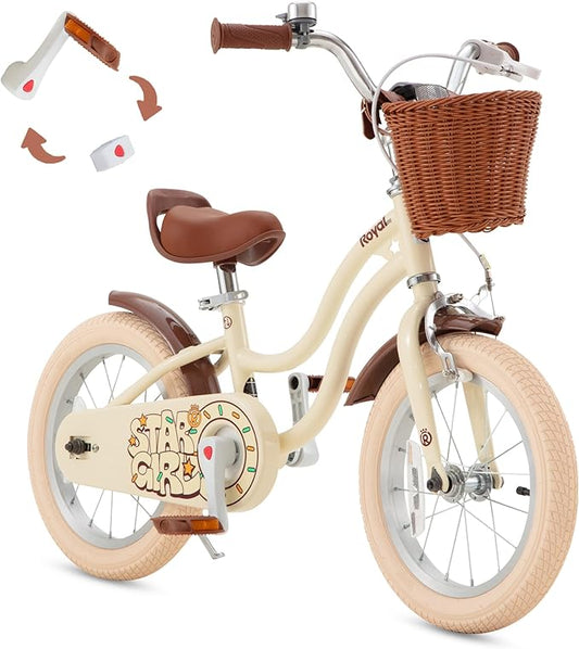 RoyalBaby Girls Bike Classic & EZ Kids Bike, Balance and Pedal Bicycle, 12 14 16 18 20 Inch Toddlers to Big Kids 3-10 Years
