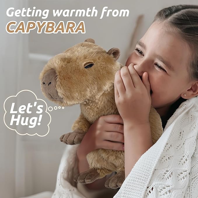 Capybara Stuffed Animals, Microwavable Stuffed Animal Adorable Fluffy Capybara Plush for Warmth Comfort, Heatable Coolable Lavender Scent Toy, Cute Soft Plushie Gift for Kids Adult & Children Boy Girl