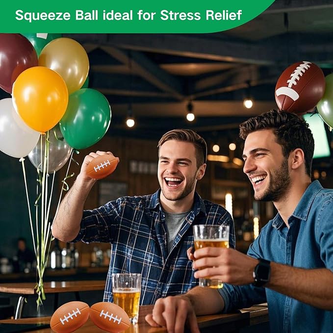 ALISSAR 6-Pack 5.7" Mini Football Stress Balls, Mini Foam Footballs for Football Party Superbowl Decoration, School Carnival Reward