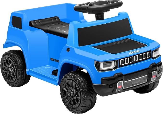 6V Ride On Car for Toddlers, Electric Car with Music, Horn, Pedal, for Ages 18–30 Months, Blue