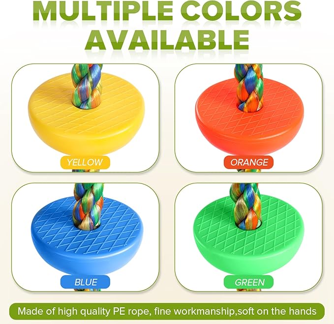 ZNCMRR Tree Swing for Kids Rope Swing for Tree Climbing Rope for Kids Heavy Duty Disc Swings for Kid Outdoor Playground Accessories Swing Set Accessories Swingset Accessories Outdoor(Orange)