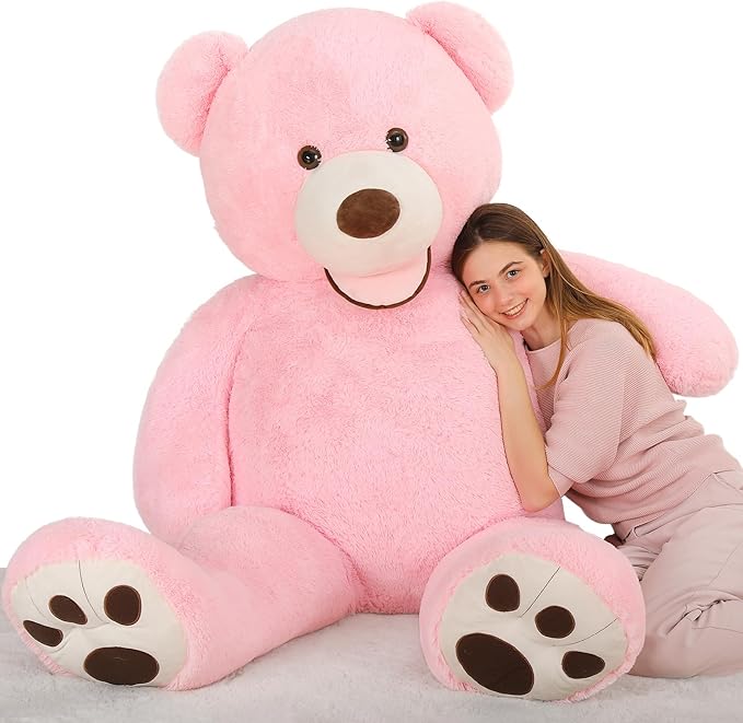 MaoGoLan Giant Pink Teddy - 6ft Stuffed Animal, Smiling Face, Large Plush - Life Size Gift for Valentines Day, Anniversary, Birthday