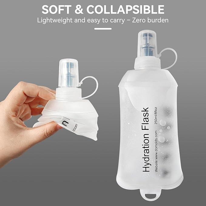 150ml Soft Flask Soft Water Bottle for Running, Hiking, Travelling, Cycling and Climbing - White