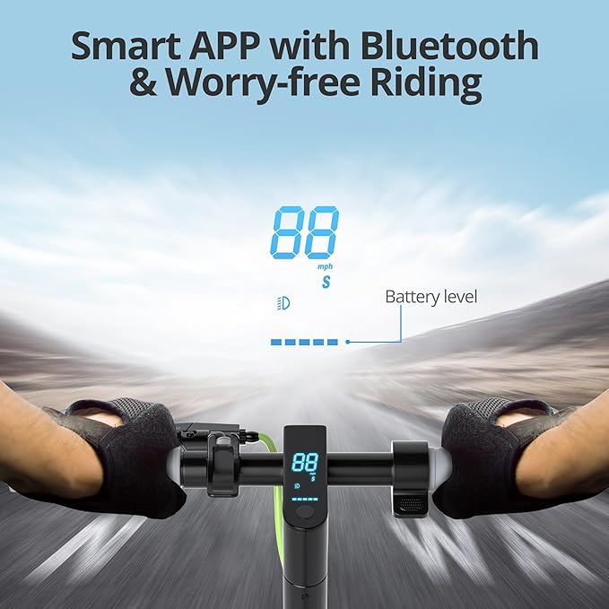 Electric Scooter - 8.5"/10'' Solid Tires, 350W/500W Motor, Up to 19-22MPH and 21-24Miles Long-Range Portable Commuting Scooter for Adults with Double Braking System and App