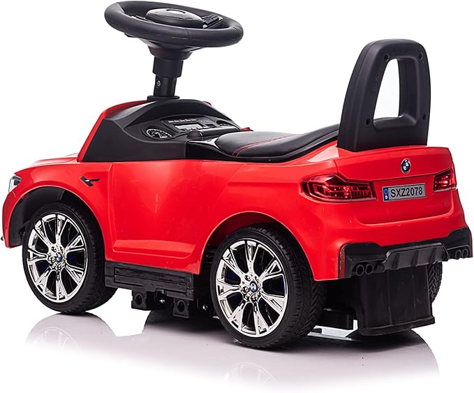 Best Ride On Cars BMW 4 in 1 Battery Powered Push Car, Red, Large
