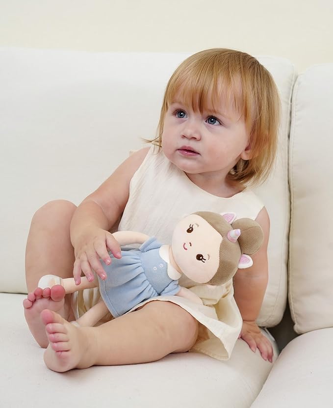 GAGAKU Soft Plush Baby Doll for Girls (12") - My First Baby Doll Gift for Girls, Toddlers & Infants, Machine Washable Rag Doll Toy - Sweet Dream Girl