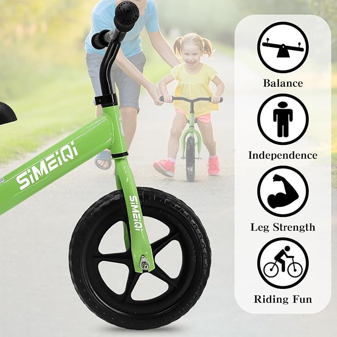 SIMEIQI 12" Balance Bike for Boys Girls 2 3 4 5 Years Old No Pedal Walking Balance Training Sports Bicycle for Kids Toddlers