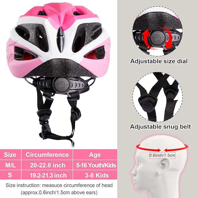 SKT HP Toddler Bike Helmet, Adjustable Helmet for Kids and Youth with Detachable Magnetic Goggles, Bicycle Cycling Skate Scooter Skateboard Helmet for Boys and Girls