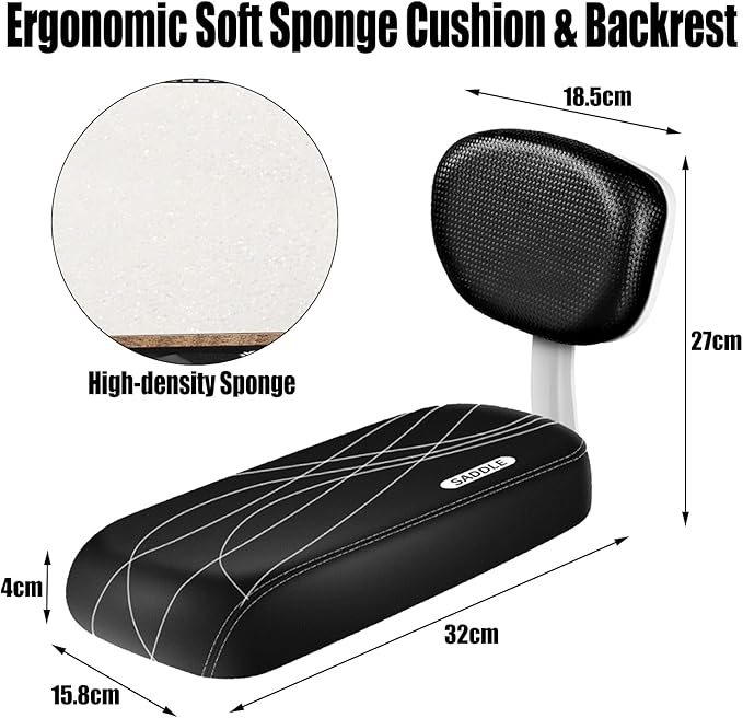 Bicycle Manned Cushion Mountain Bike Back Shelf Seat Cushion Manned Comfortable Saddle Children Back Seat