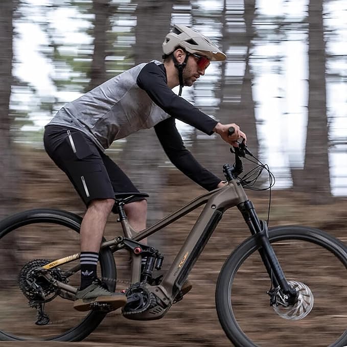 Lo.gas Mountain Bike Shorts for Men,3D Padded Loose-fit Cycling Biking Bicycle Shorts Mens with Underwear Zipper Pockets