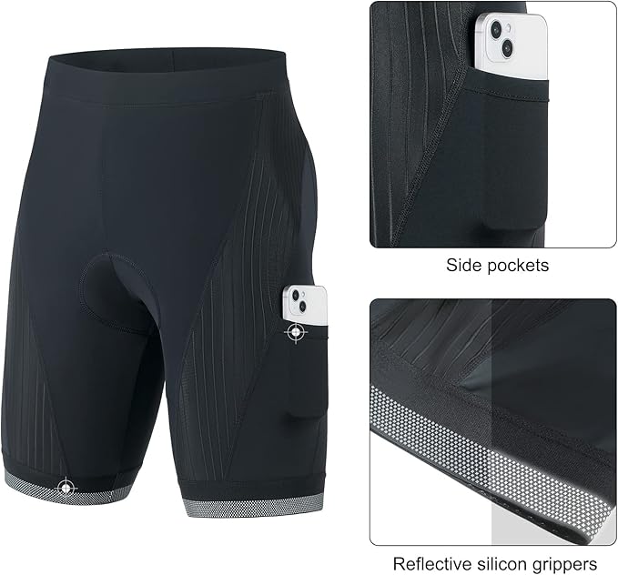 beroy Men's Comfortable Bicycle Cycling Pants, 3D Padded Bike Shorts