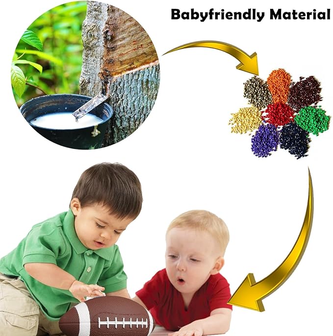 ABAJI Toy Football 2PCS 6 inch Small Mini Ball for Kid Toddler Soft Rubber Come with Pump Needle Boys Girls Gift Party Decor