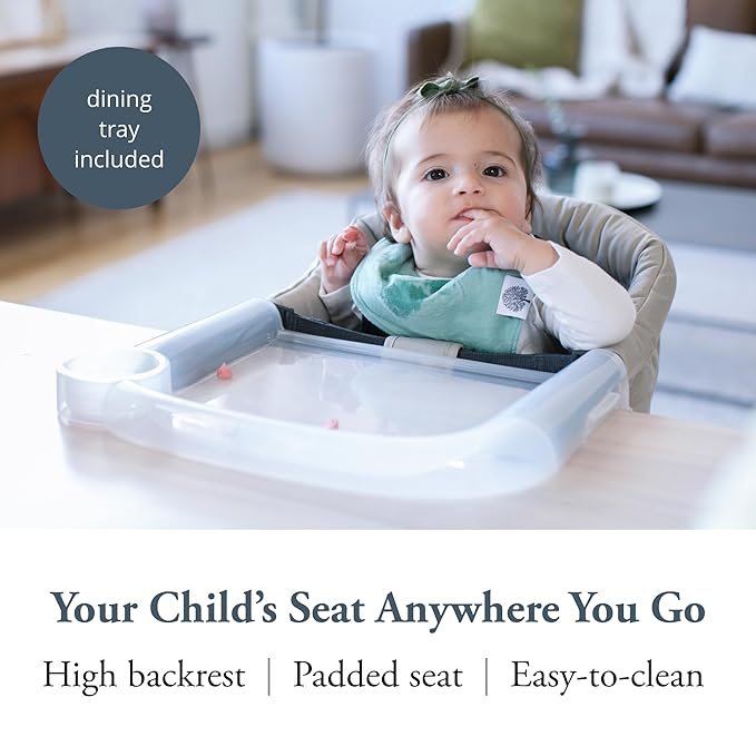 Inglesina Fast Table Chair - Cream + Fast Dining Tray - Portable Baby High Chair - for Babies & Toddlers up to 37 lbs - Fits Tables 0.8'' to 3.5'' Thick - Compact & Easy to Use - Travel Bag Included