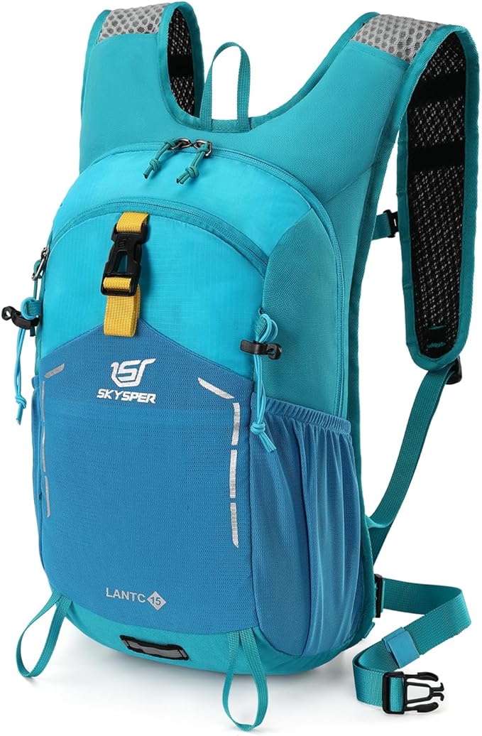 SKYSPER Small Hiking Backpack - 15L Travel Daypack Lightweight Bag Water Resistant Hiking Backpacks for Women Men(Blue)