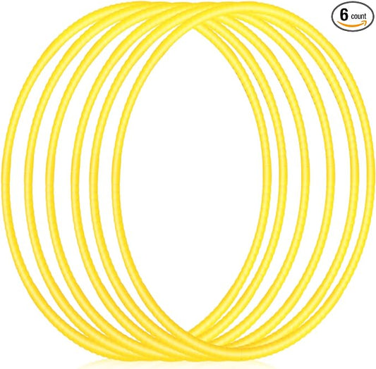 Shappy 6 Pcs Exercise Hoop Detachable Adjustable Plastic Toy Playground Toys Colored Hoop Circles for Teens Games Gymnastics Dog Agility Equipment Party Decor