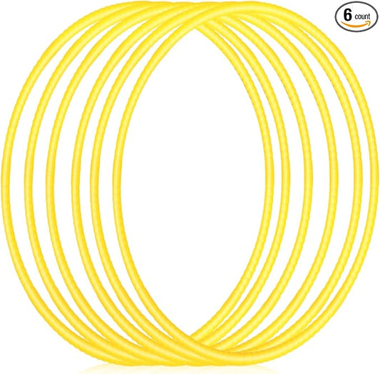 Shappy 6 Pcs Exercise Hoop Detachable Adjustable Plastic Toy Playground Toys Colored Hoop Circles for Teens Games Gymnastics Dog Agility Equipment Party Decor