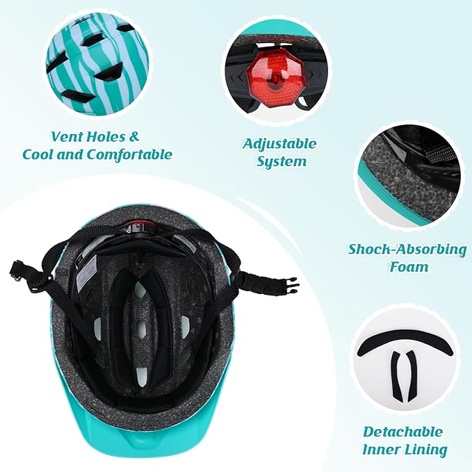 Adjustable Toddler Helmet, Kids Bike Helmets for Boys Girls 3-5/4-6/5-8 Years, Protective Gear Set for Bicycling/Skateboarding/Rollerblading/Scootering