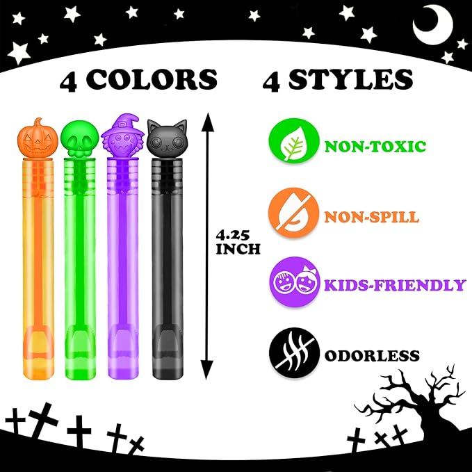 Halloween Party Favors Bulk for Kids 200 PCS, Mini Bubble Wands Bulk Toys Gifts for Toddlers, Halloween Trick or Treats Boo Basket Goodie Bag Stuffer Fillers Classroom Handouts Prizes for Boys Girls