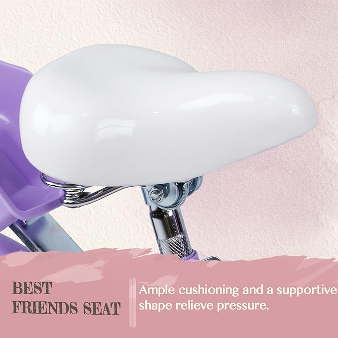 Glerc Sasha Girls Bike, 12-20 Inch Kids Bike for Children Ages 2-13 Years, Kids Bicycle with Doll-Seat & Basket & Training Wheels, Multiple Colors