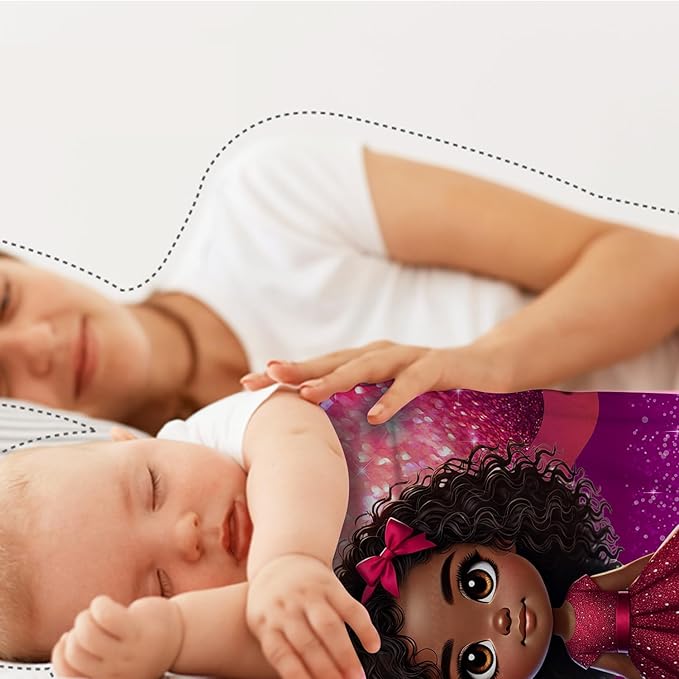 Personalized Baby Blanket, Custom Photo Kids Blanket with Name, Cute Glitter Dress Design, Soft Plush Throw Blanket, for Baby Girl